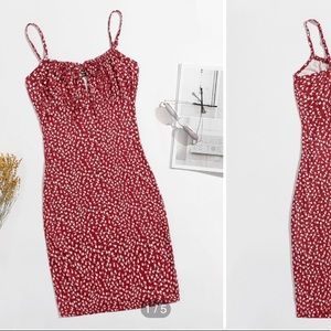 Sweat floral red dress